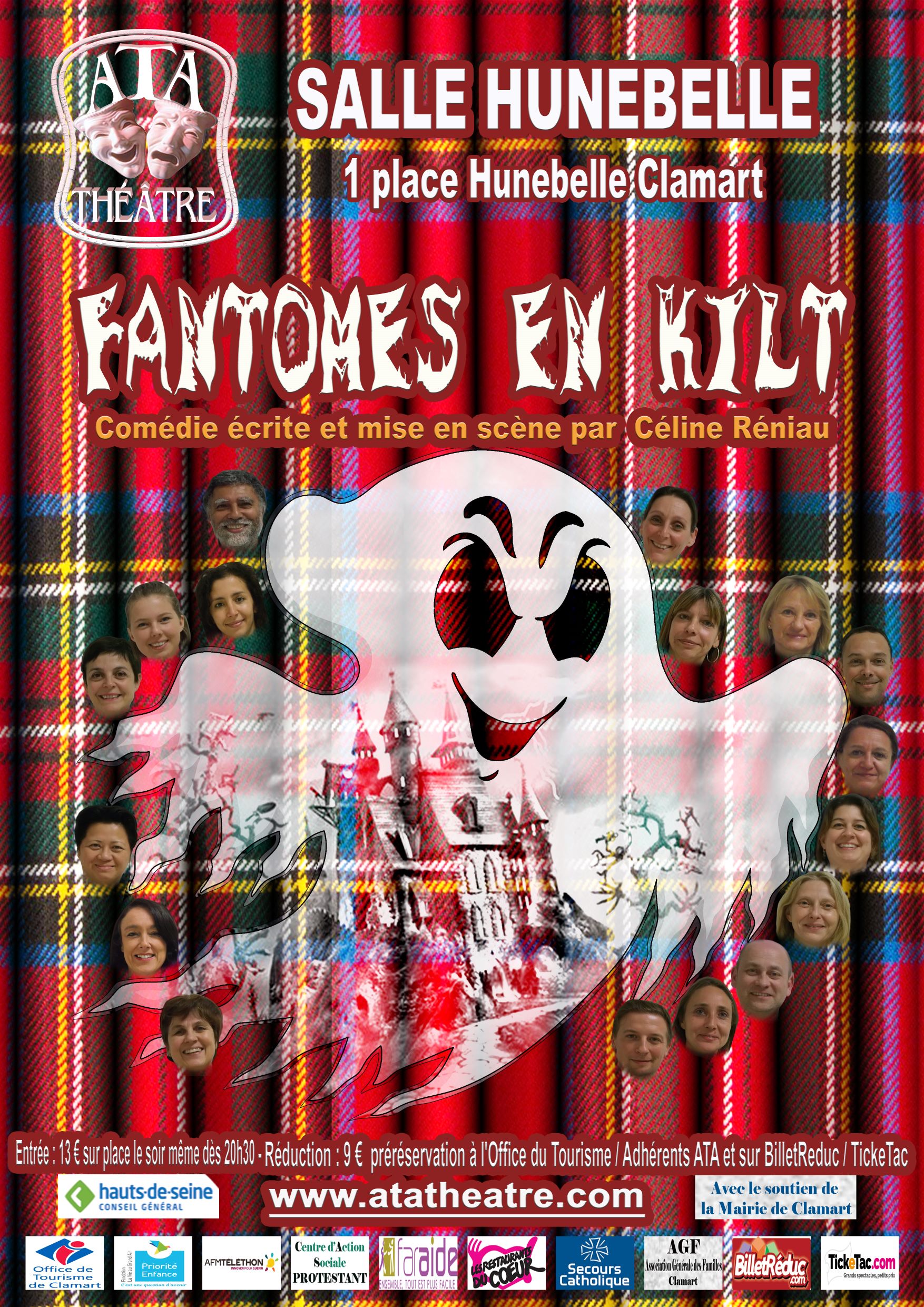 Affiche theatre Fantômes en kilt Céline Réniau